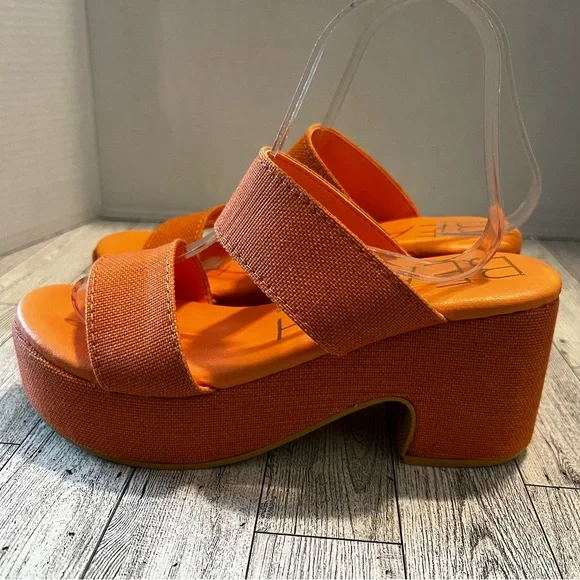 BEACH by Coconuts By Matisse Ocean Ave Chunky Platform Slide Sandal Peach Size8M - Picture 3 of 7